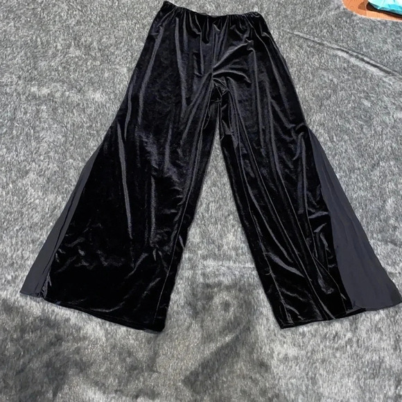 Alex Evenings Velvet Stretch Wide Leg Pants Black - Picture 3 of 11